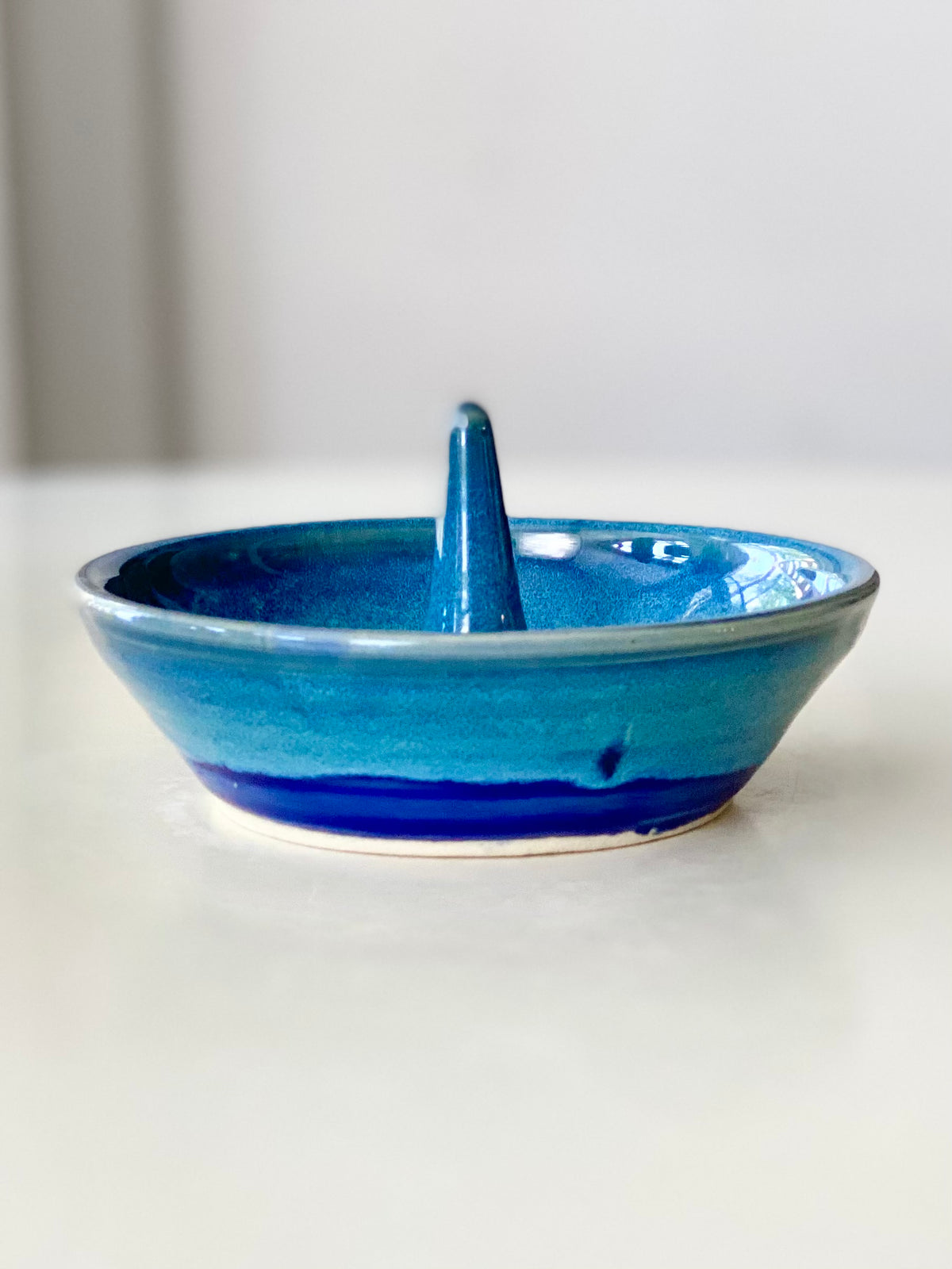 Blue Fire Ring Dish, 5”w x2.5”ht, no.41