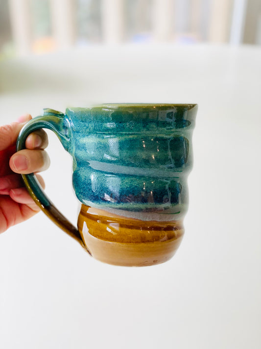 Blue Green and Amber Mug, 15oz, no.26