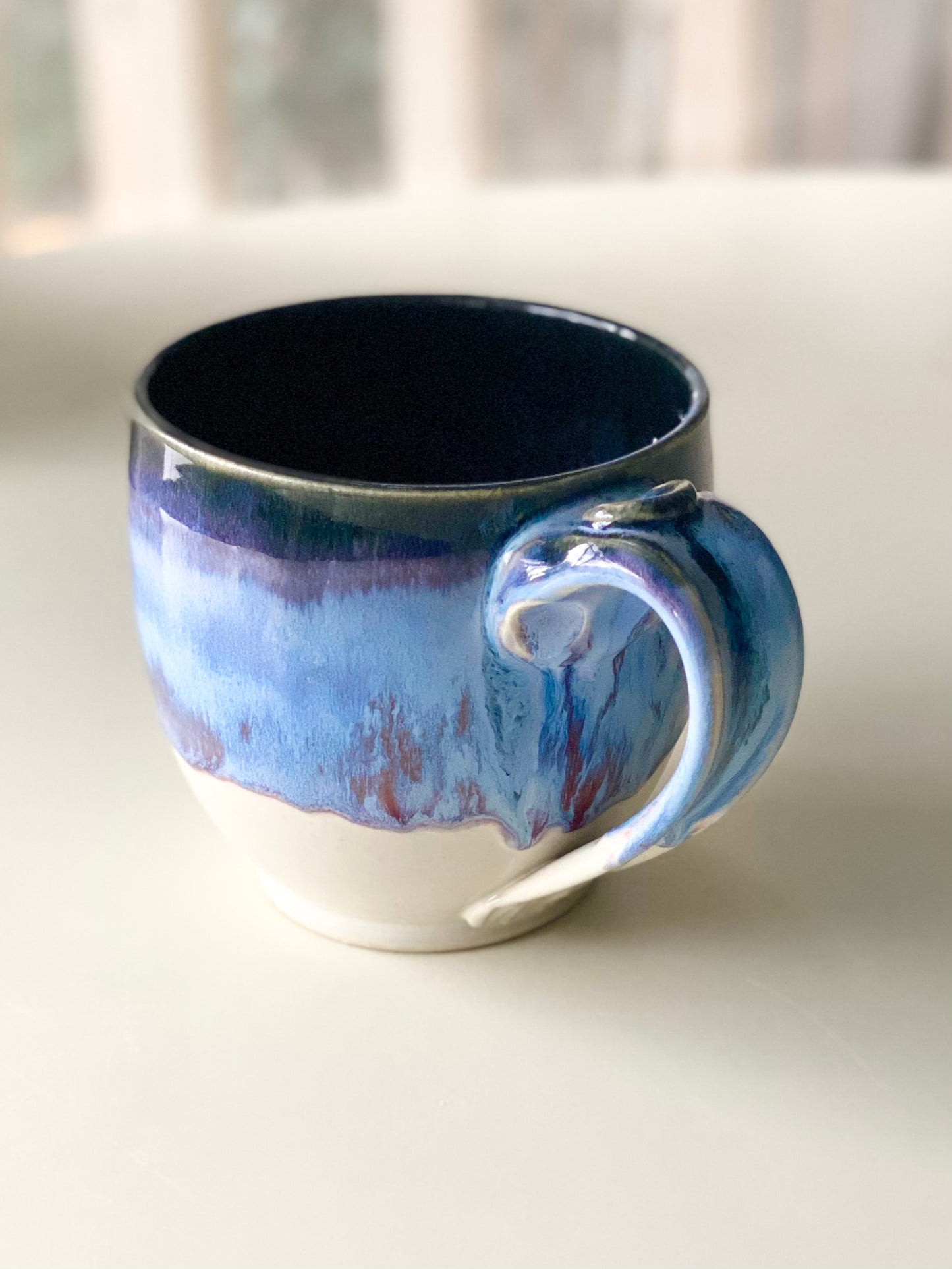 Black, Blue, and White Mug, 20oz, no.32