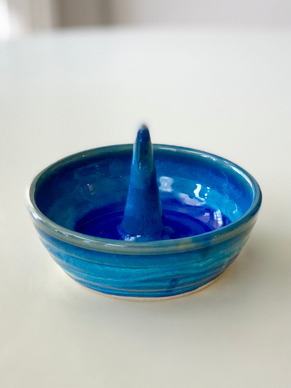 Blue Fire Ring Dish, 4”w x3”ht, no.42