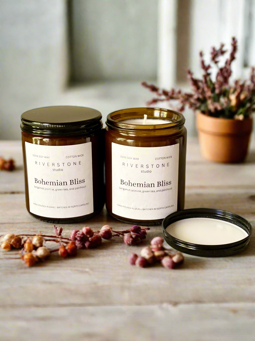 Bohemian Bliss, Hand Poured 100% Soy Wax Candle