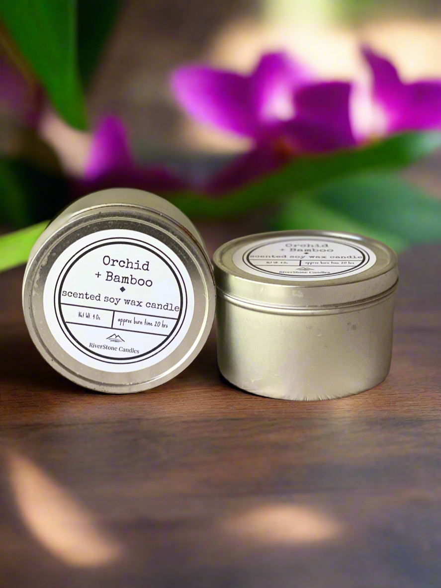 Orchid & Bamboo, Hand Poured 100% Soy Wax Candle
