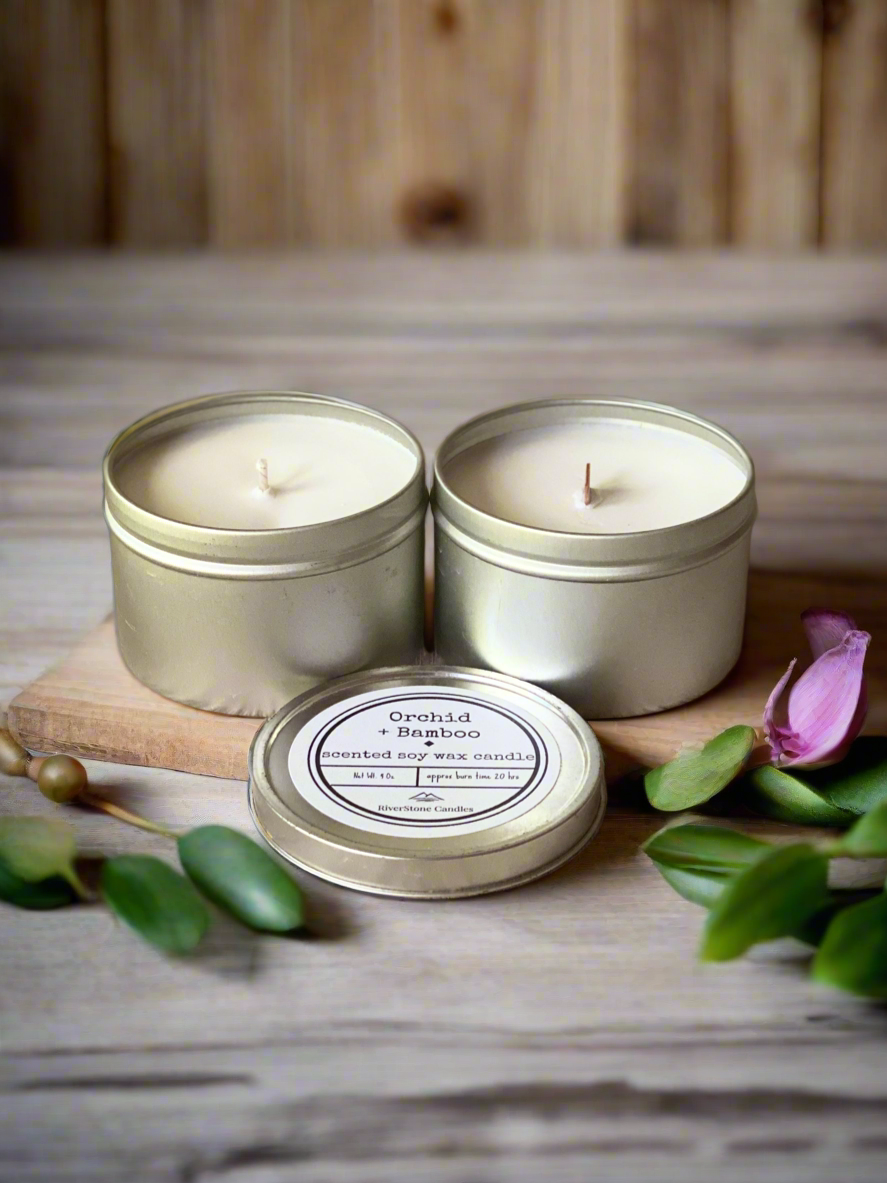 Orchid & Bamboo, Hand Poured 100% Soy Wax Candle