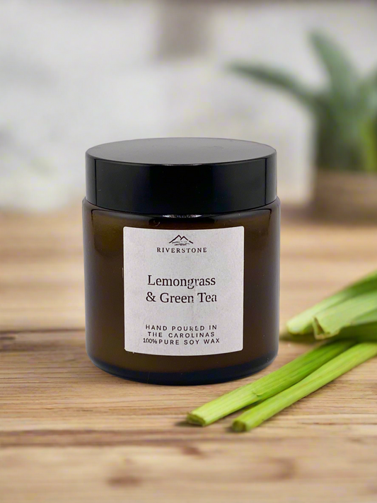 Candle, Lemongrass & Green Tea – 4 oz Soy Candle for Clarity & Calm