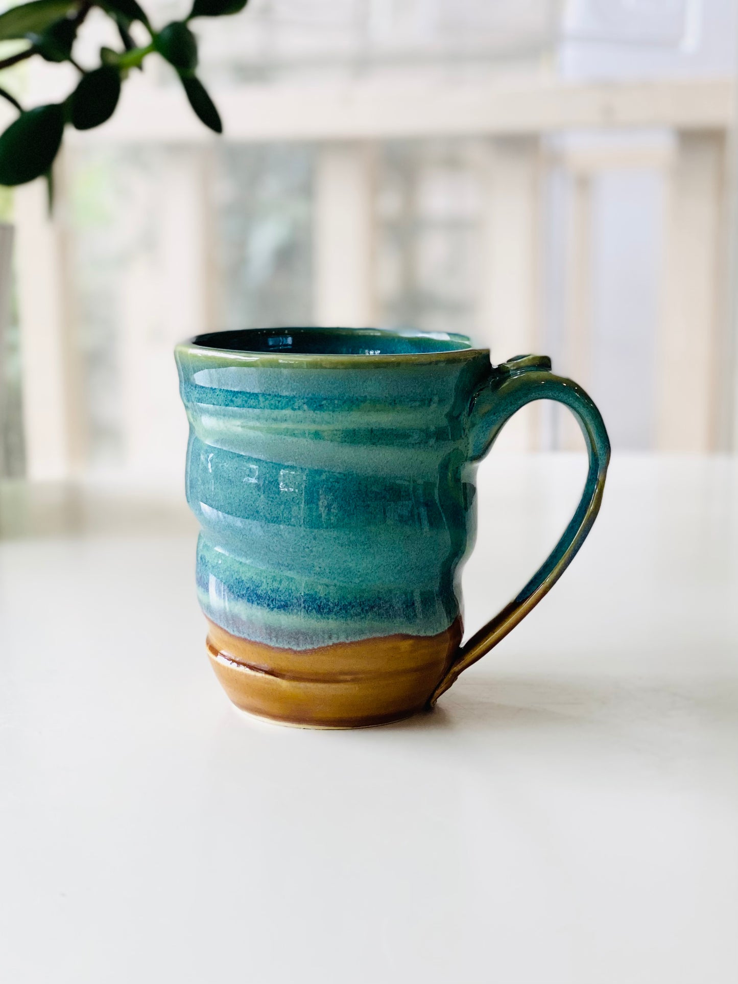 Blue Green and Amber Mug, 15oz, no.26