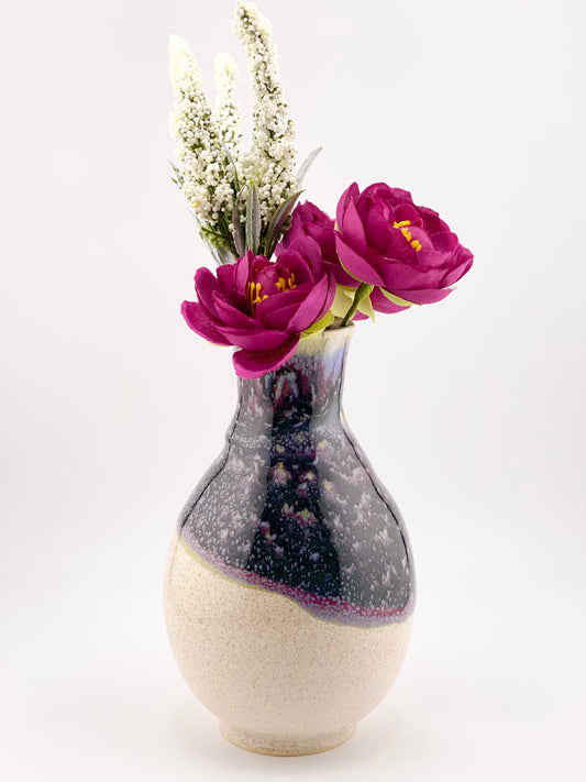 #58 Vase glazed in Blackberry Twilight, 6.5” ht