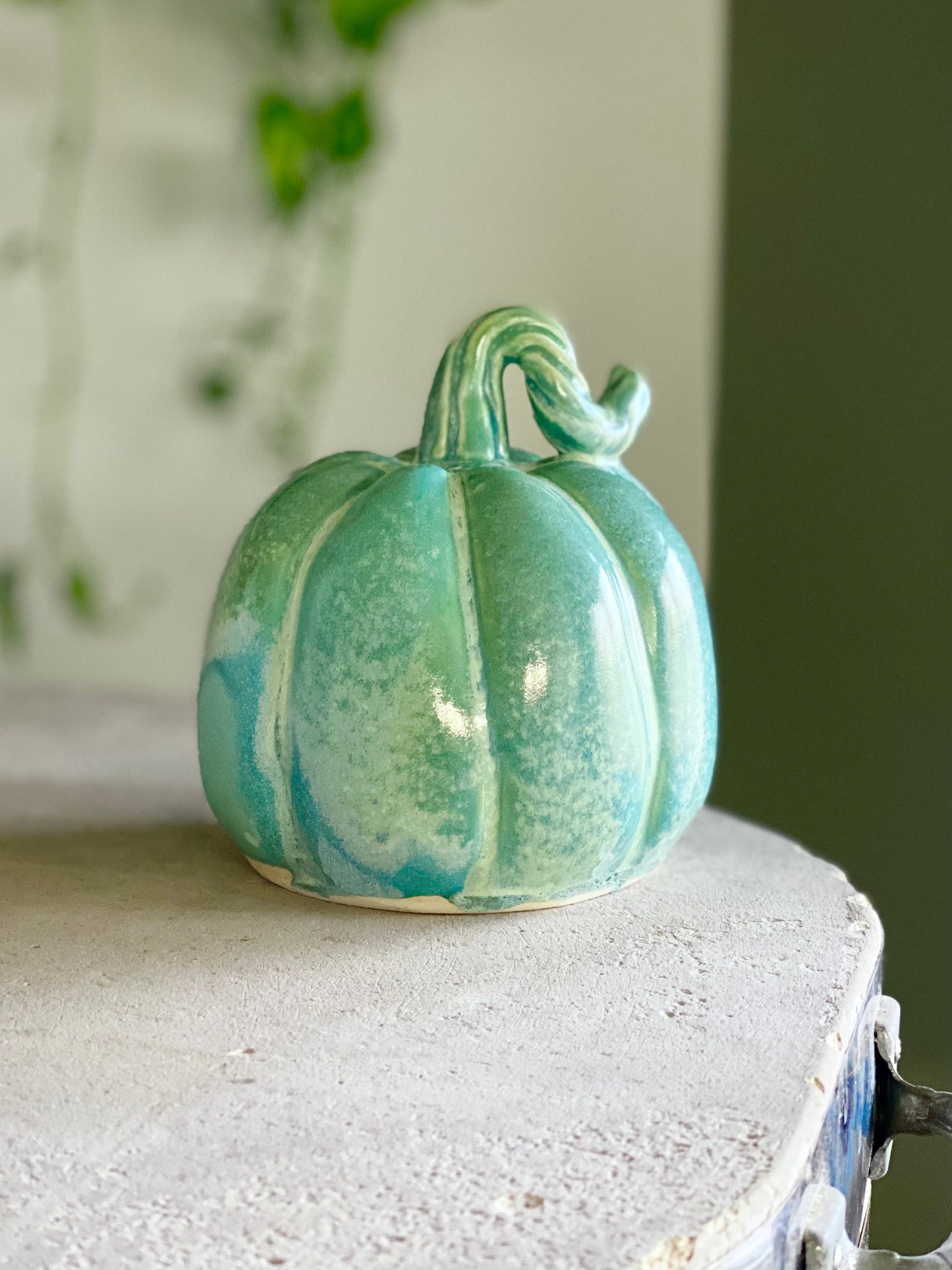 Pumpkin in Blue Agate, 5.75”x5”