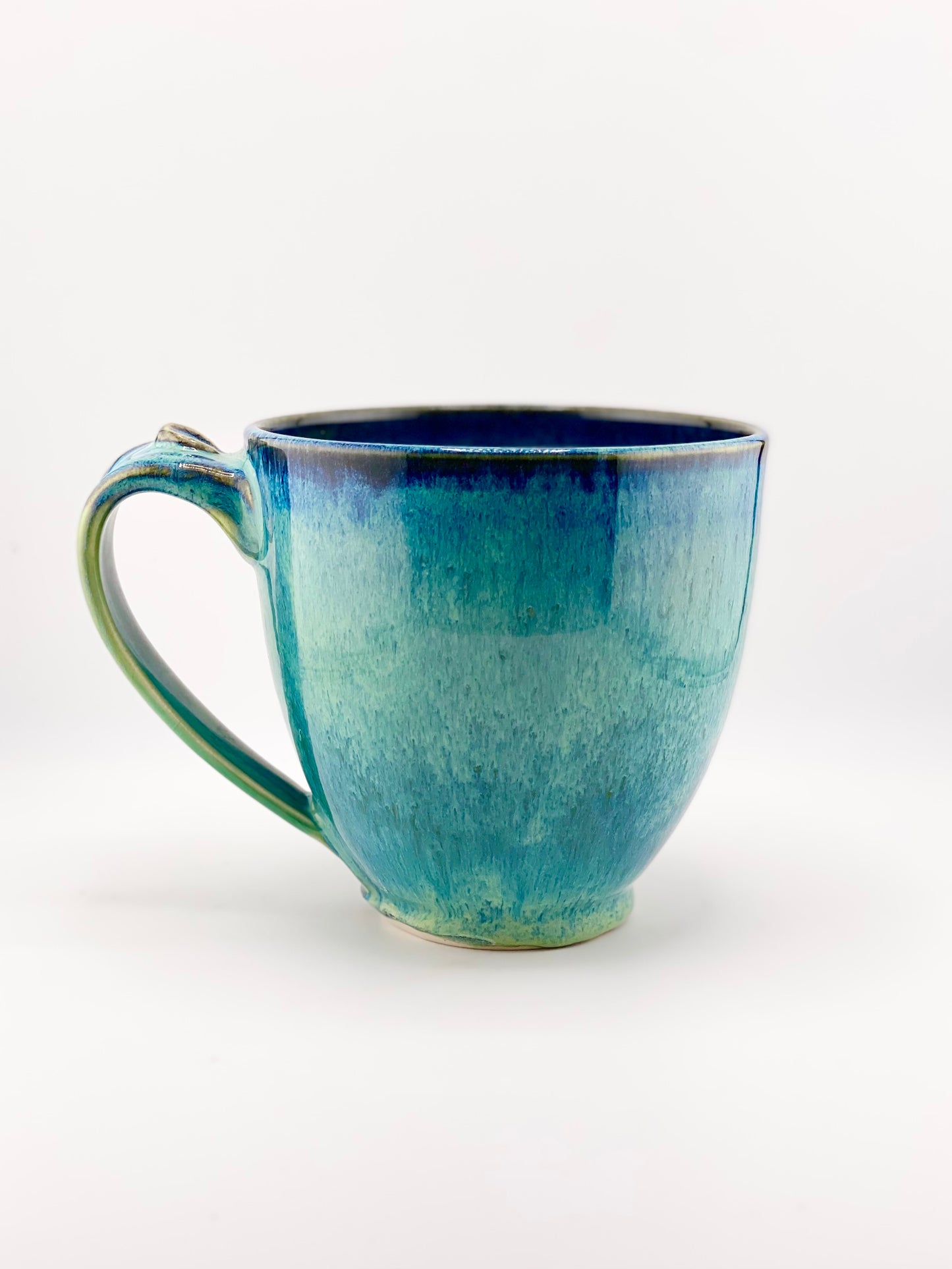 Blue Ocean Mug, Oversized Latte Mug, 24oz no.11 (Second, normally $85, glaze drips were ground smooth)