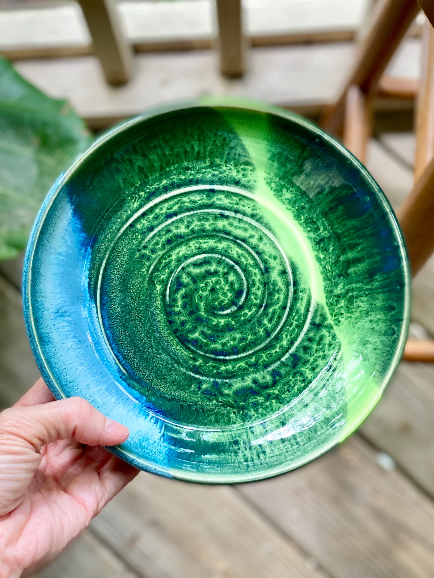 Blue and Green Plate, 7.5” no.46