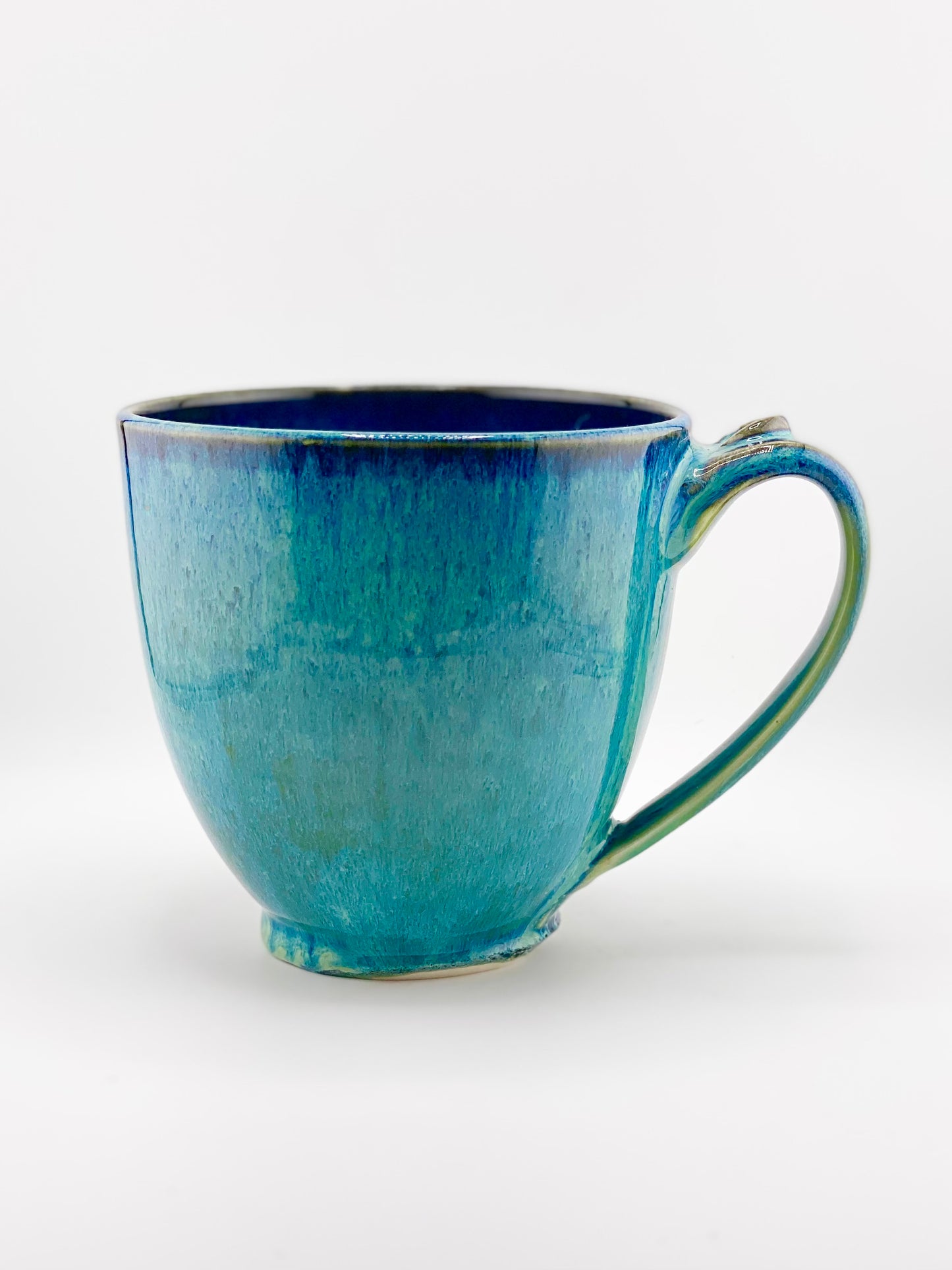 Blue Ocean Mug, Oversized Latte Mug, 24oz no.11 (Second, normally $85, glaze drips were ground smooth)
