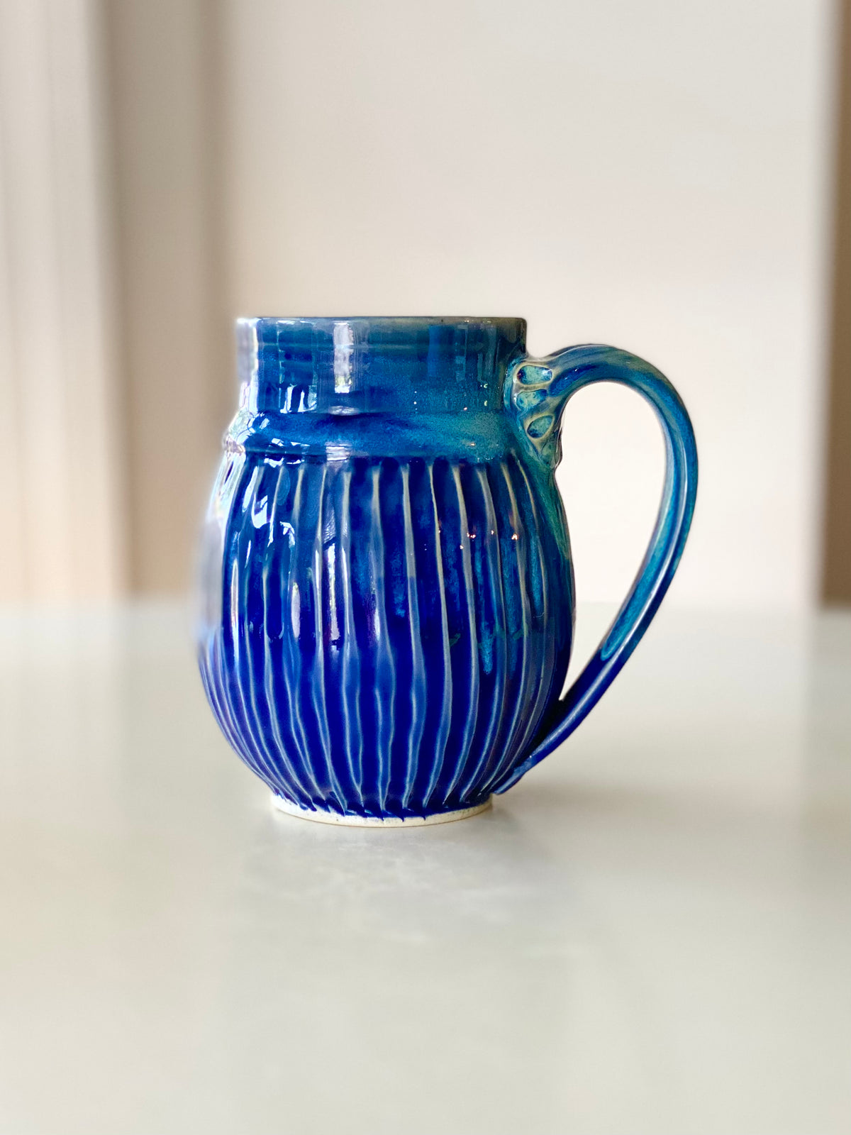 Blue Carved Mug, 18oz, no.37