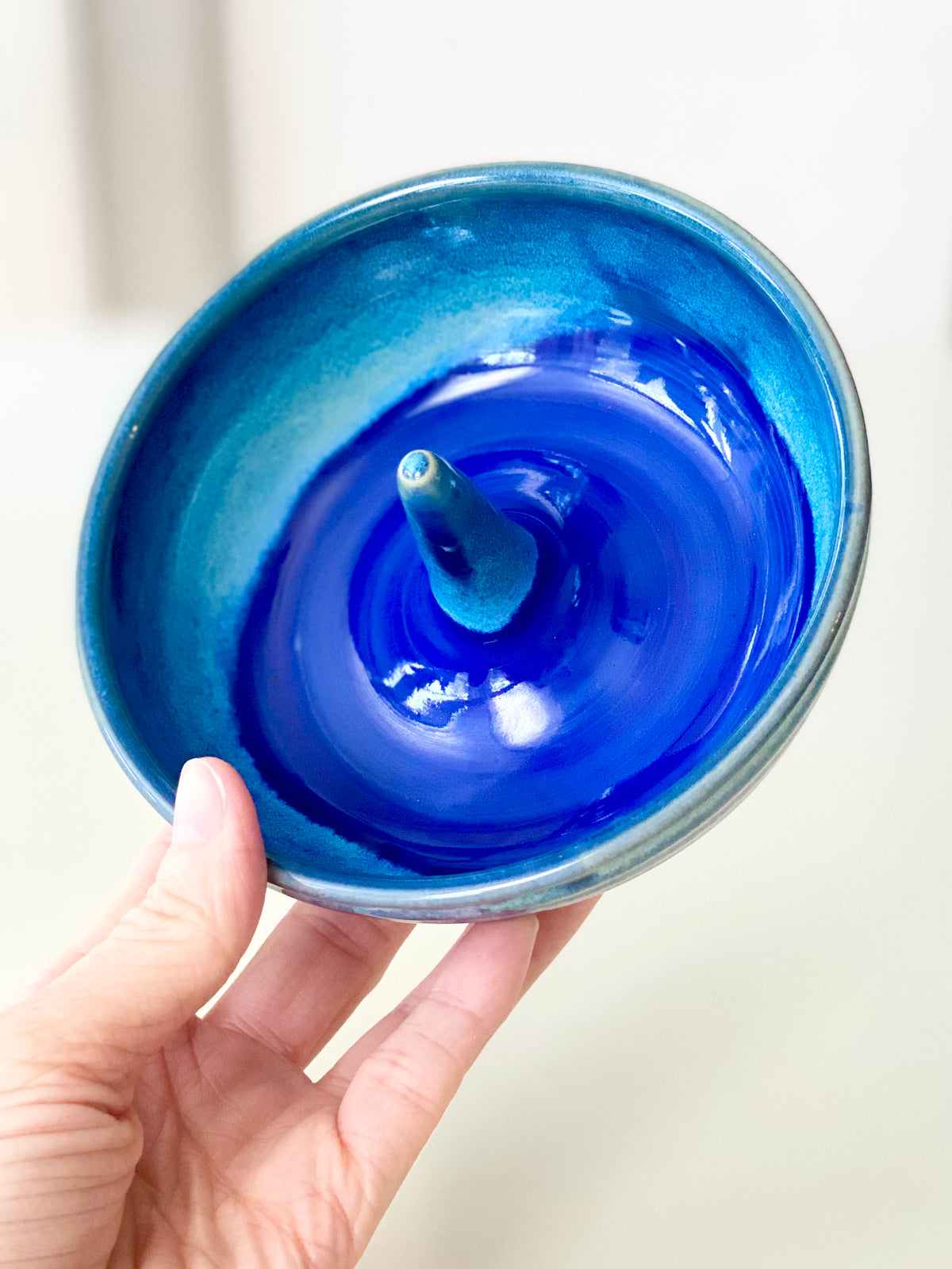 Blue Fire Ring Dish, 5”w x2.5”ht, no.40
