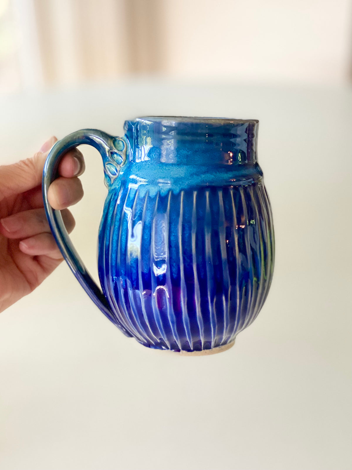Blue Carved Mug, 18oz, no.37