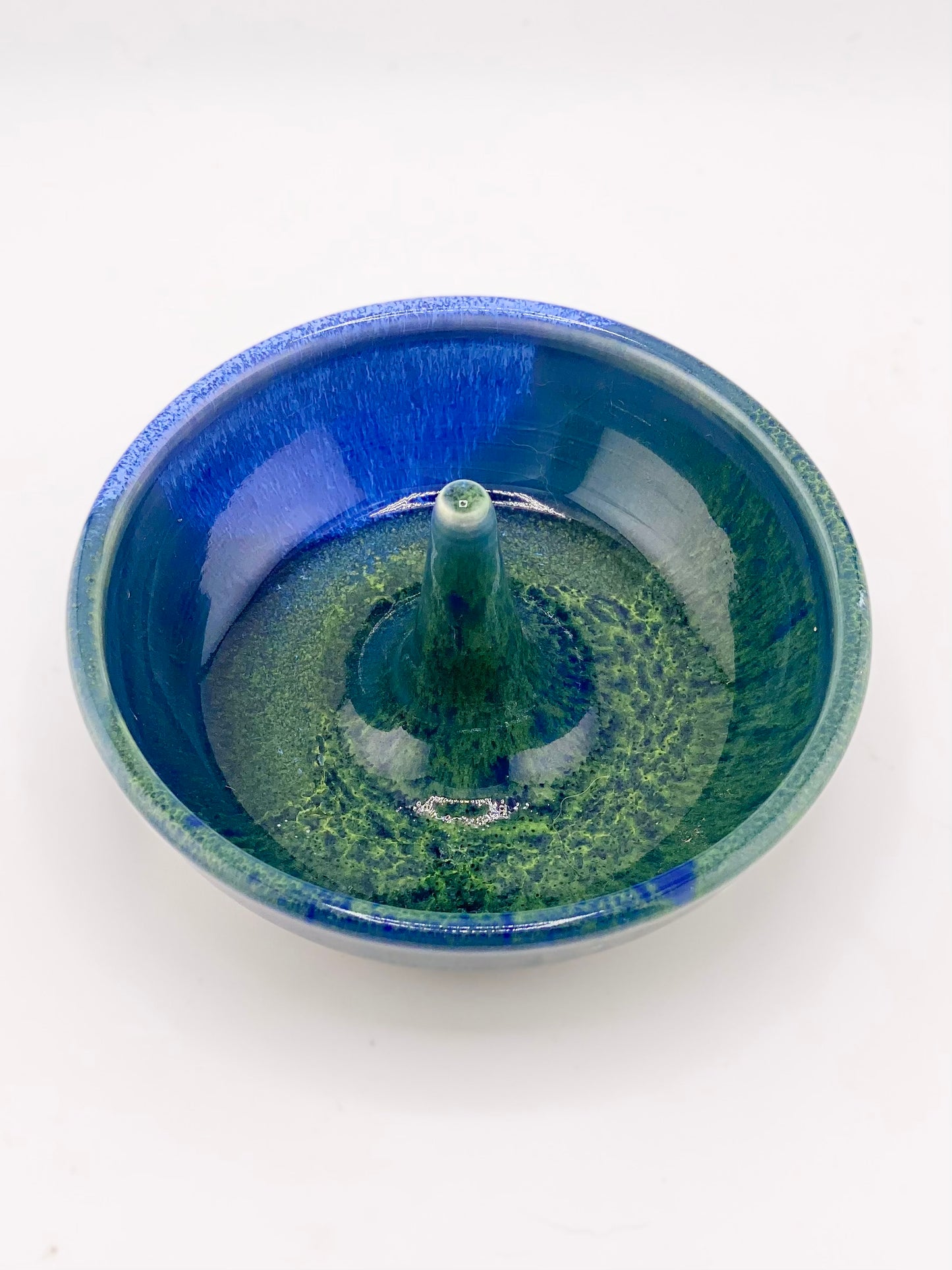Blue and Green Ring Dish, 2.5”x4.75” no.27