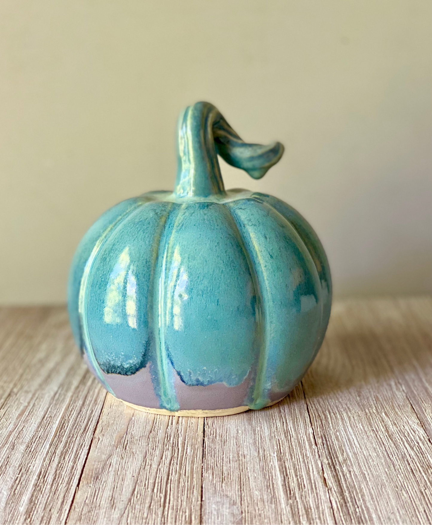 Autumn Pumpkin in Blue and Lavender, 5.5”x5”