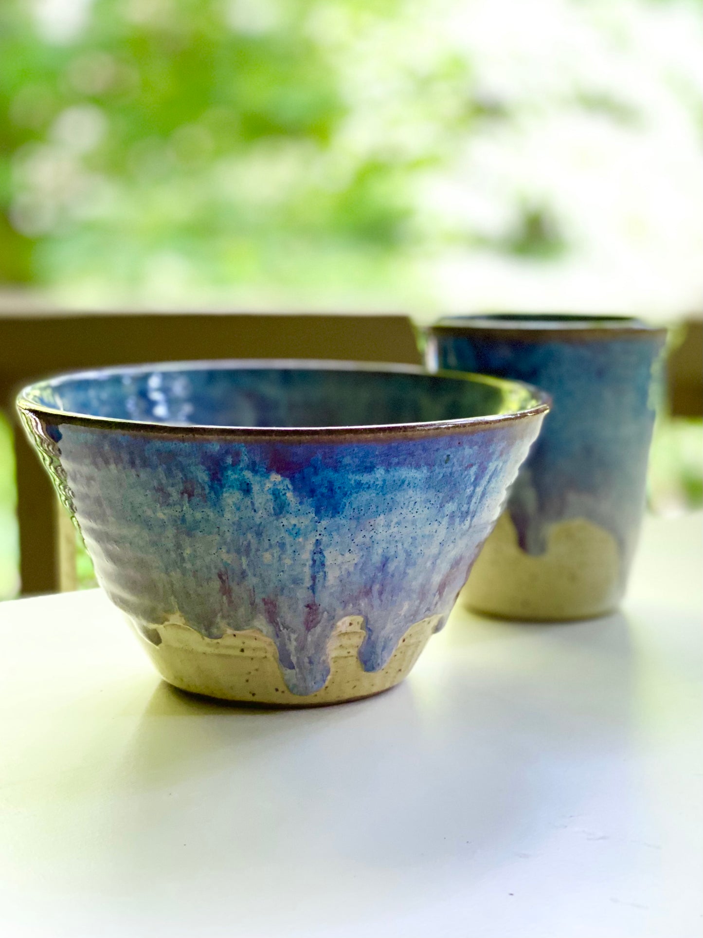 Bowl + Tumbler Set in Lavender and Oatmeal, 12oz Tumbler, 3.75”x6.5” Bowl, no.2
