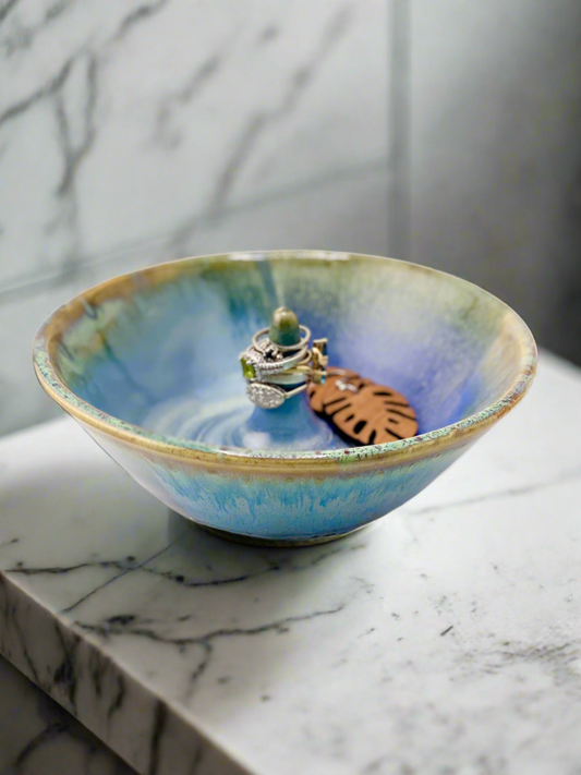 Ring Dish/Jewelry Dish, 6” w (discounted to glaze imperfection underneath, normally $35)
