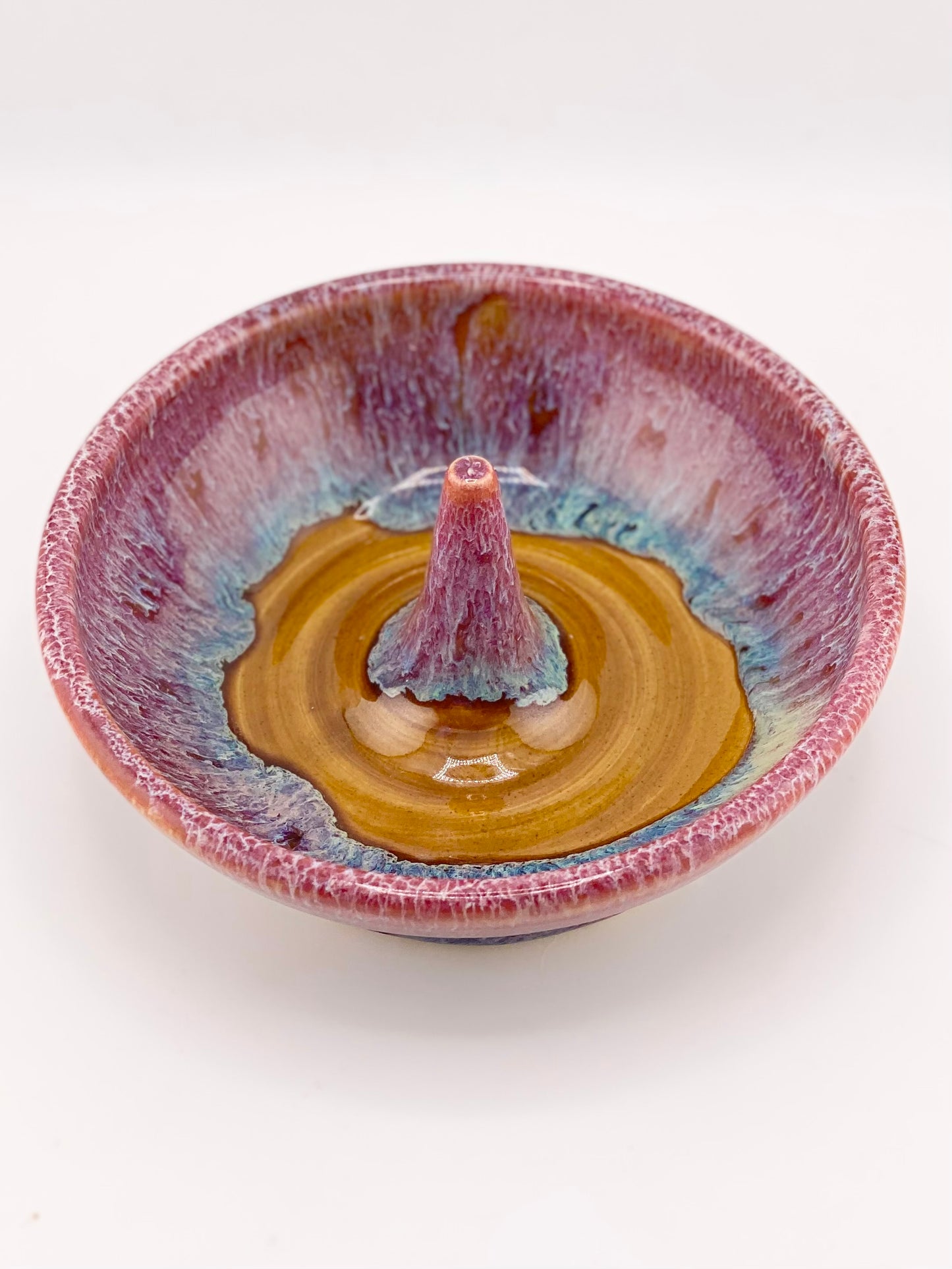 Raspberry Amber Ring Dish, 2.5”x5.5” no.28
