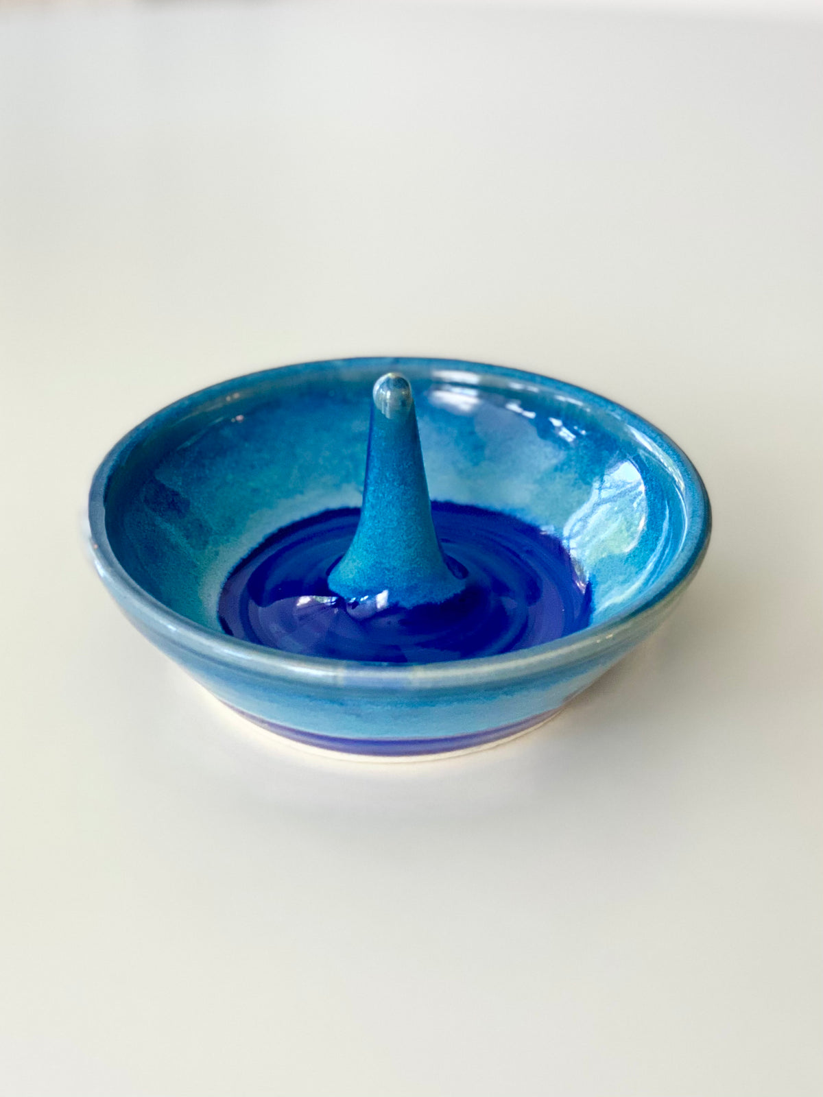 Blue Fire Ring Dish, 5”w x2.5”ht, no.41