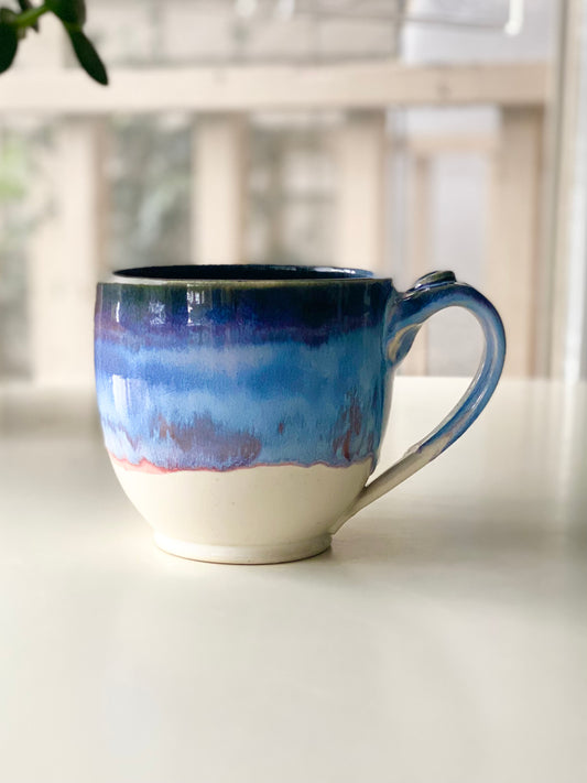 Black, Blue, and White Mug, 20oz, no.32