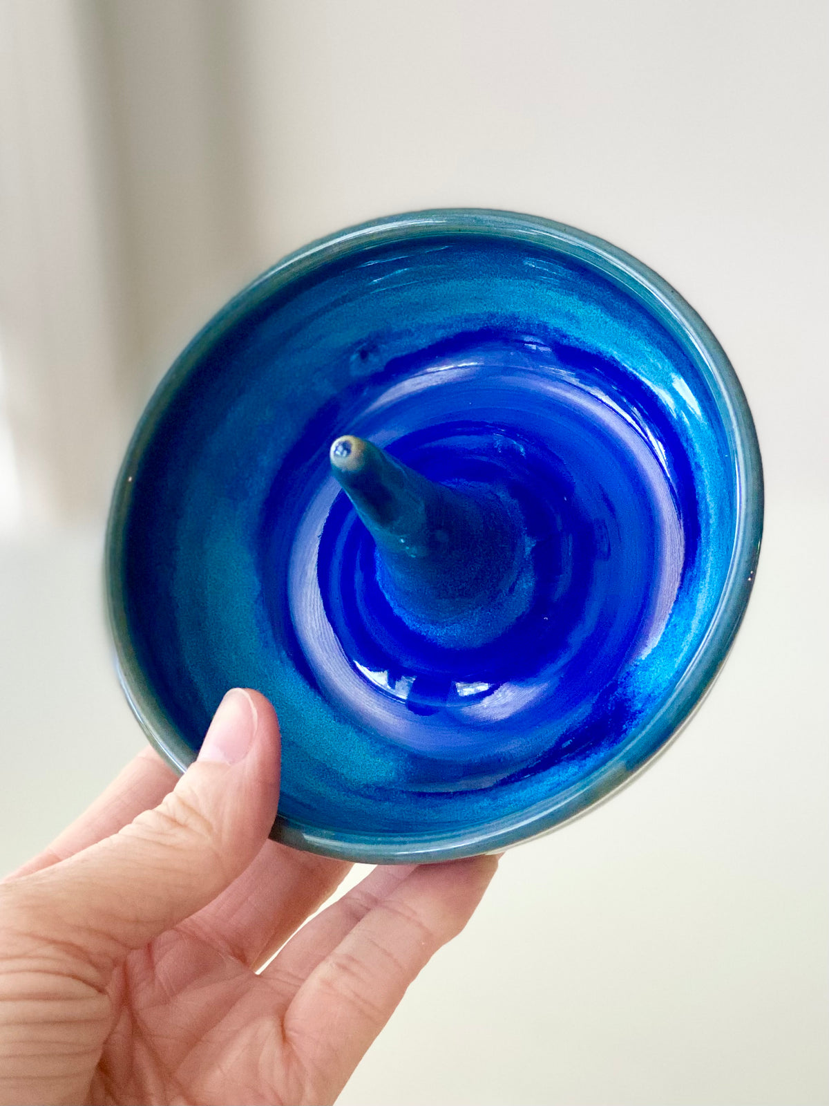 Blue Fire Ring Dish, 4”w x3”ht, no.42