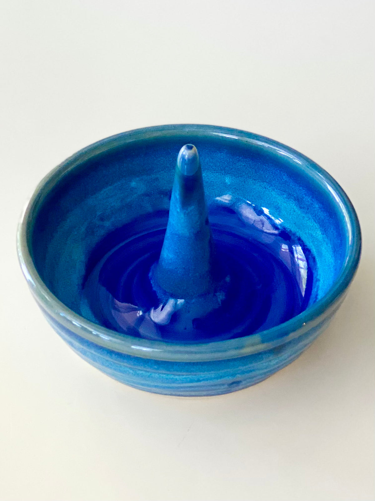 Blue Fire Ring Dish, 4”w x3”ht, no.42