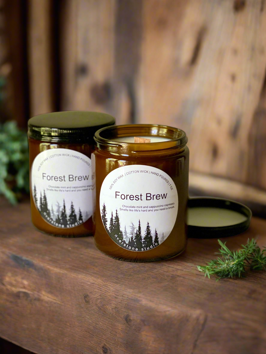 Forest Brew, Hand Poured 100% Soy Wax Candlees