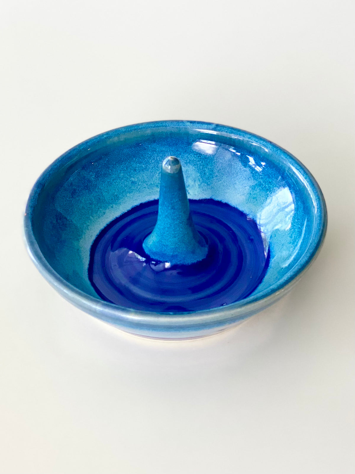 Blue Fire Ring Dish, 5”w x2.5”ht, no.41