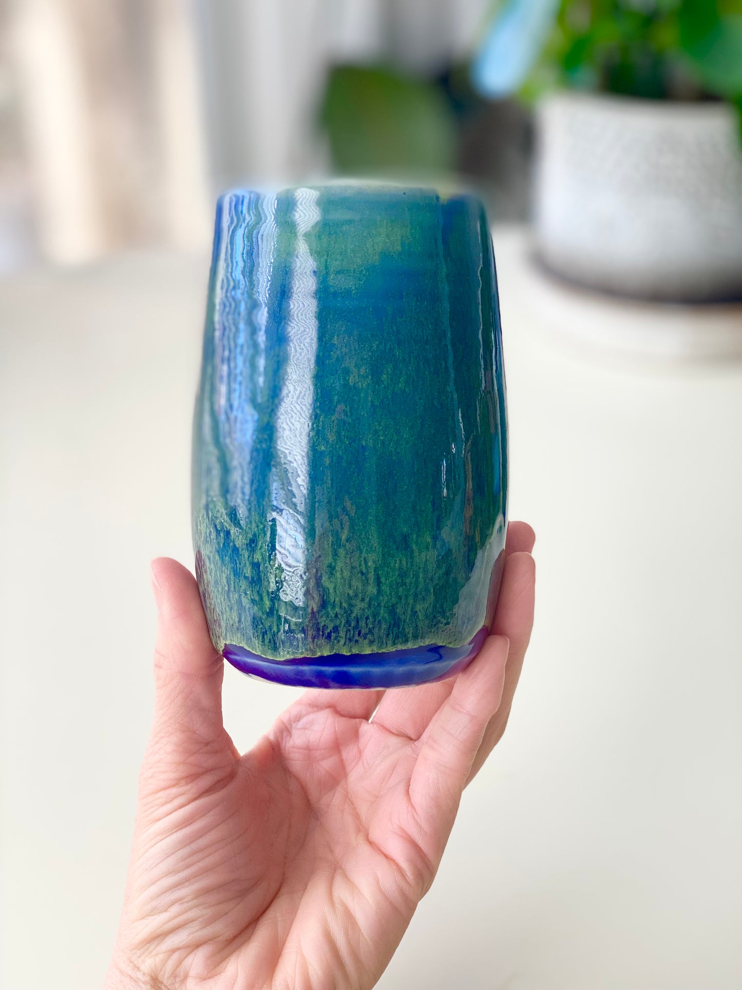Blue and Green Tumbler, 14oz no.18
