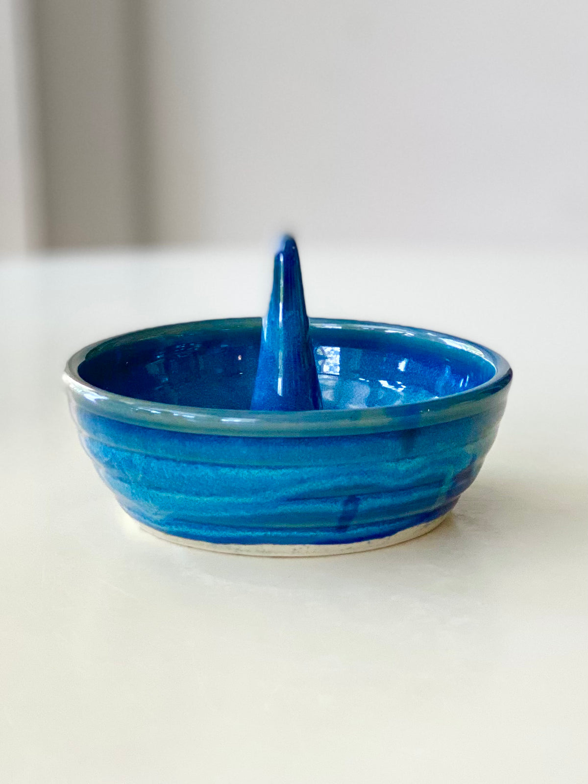 Blue Fire Ring Dish, 4”w x3”ht, no.42