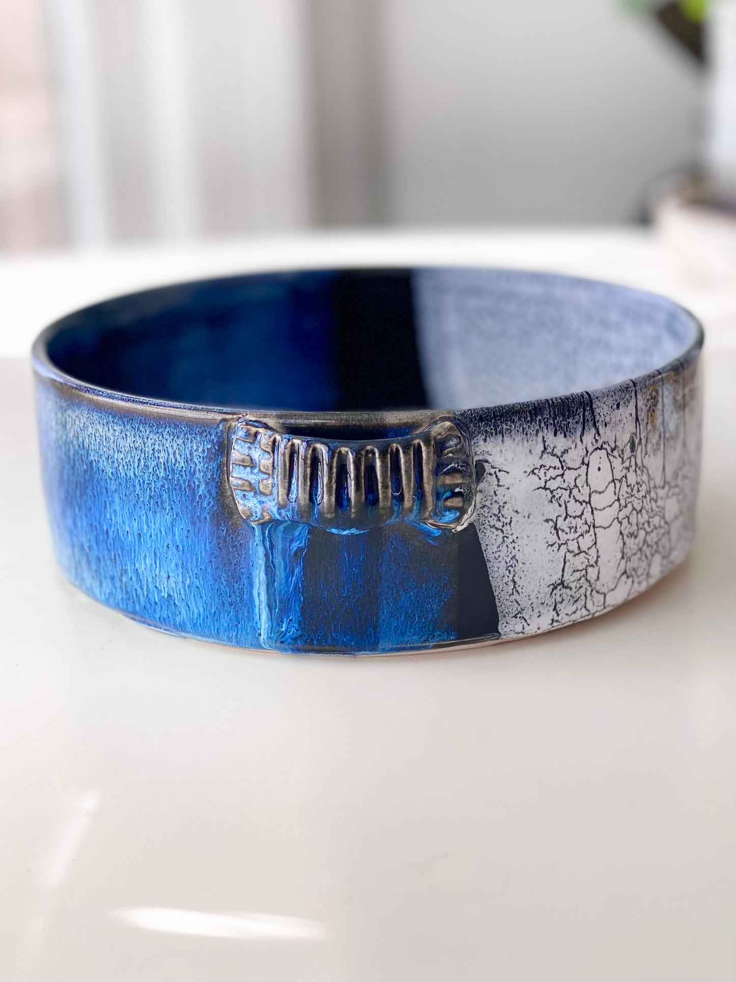 Black, White & Blue Bowl, 7.5”x2.5”, no.54