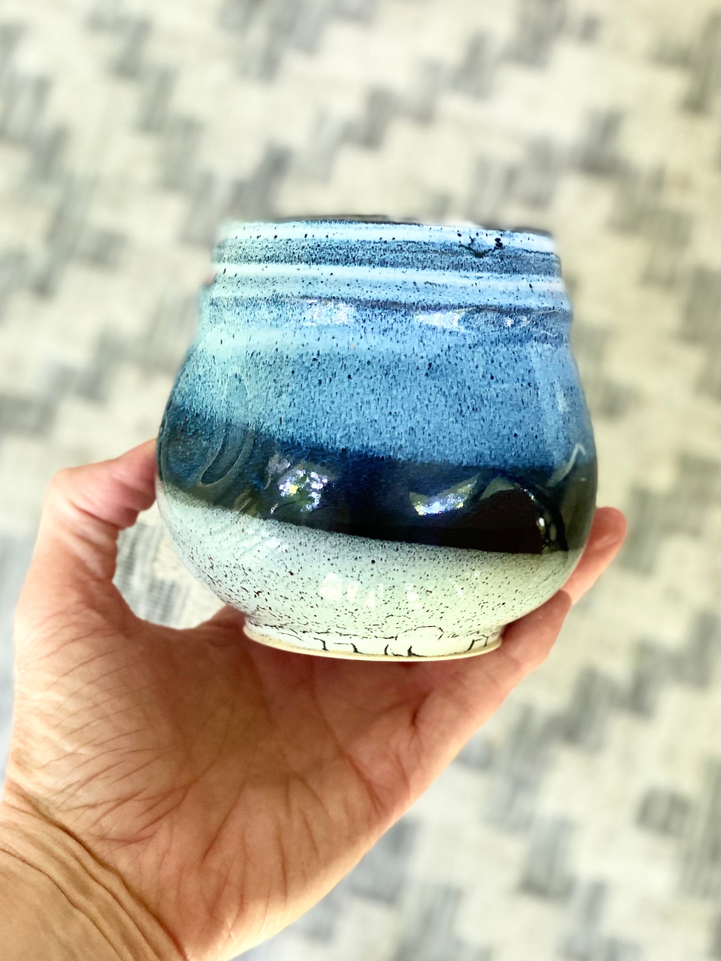 Black and White Granite Thumb Cup, 14oz no.20
