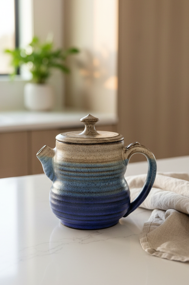 Night Solace Teapot, 20oz no.25 (slight discount due to vent hole in lid being filled in with glaze, normally $115)