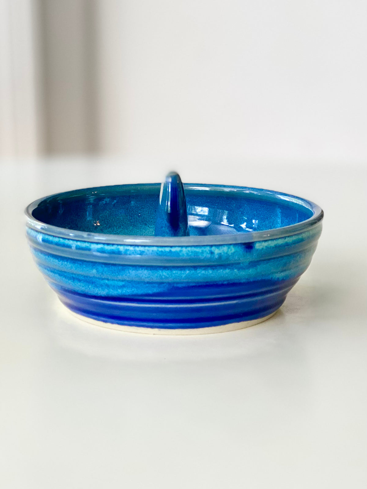 Blue Fire Ring Dish, 5”w x2.5”ht, no.40