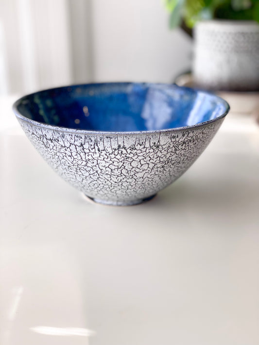 Black, White & Blue Bowl, 8”x3.75”, no.53