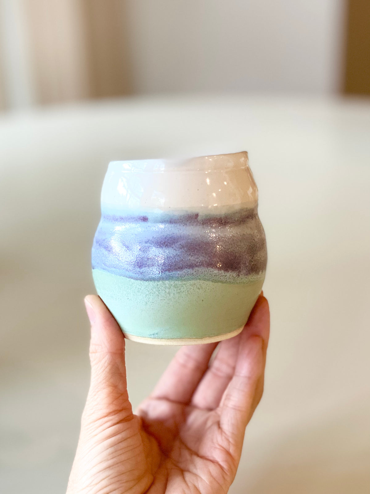 Purple Sage Tumbler, 12oz, no.34 (discounted due to rim being uneven, normally $40)