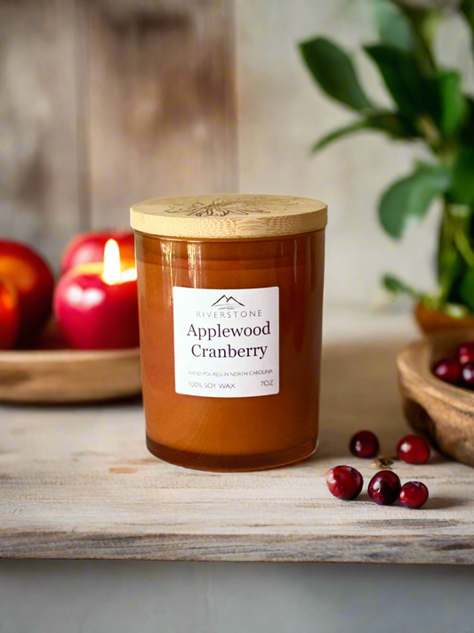 Applewood Cranberry, Hand Poured 100% Soy Wax Candlees