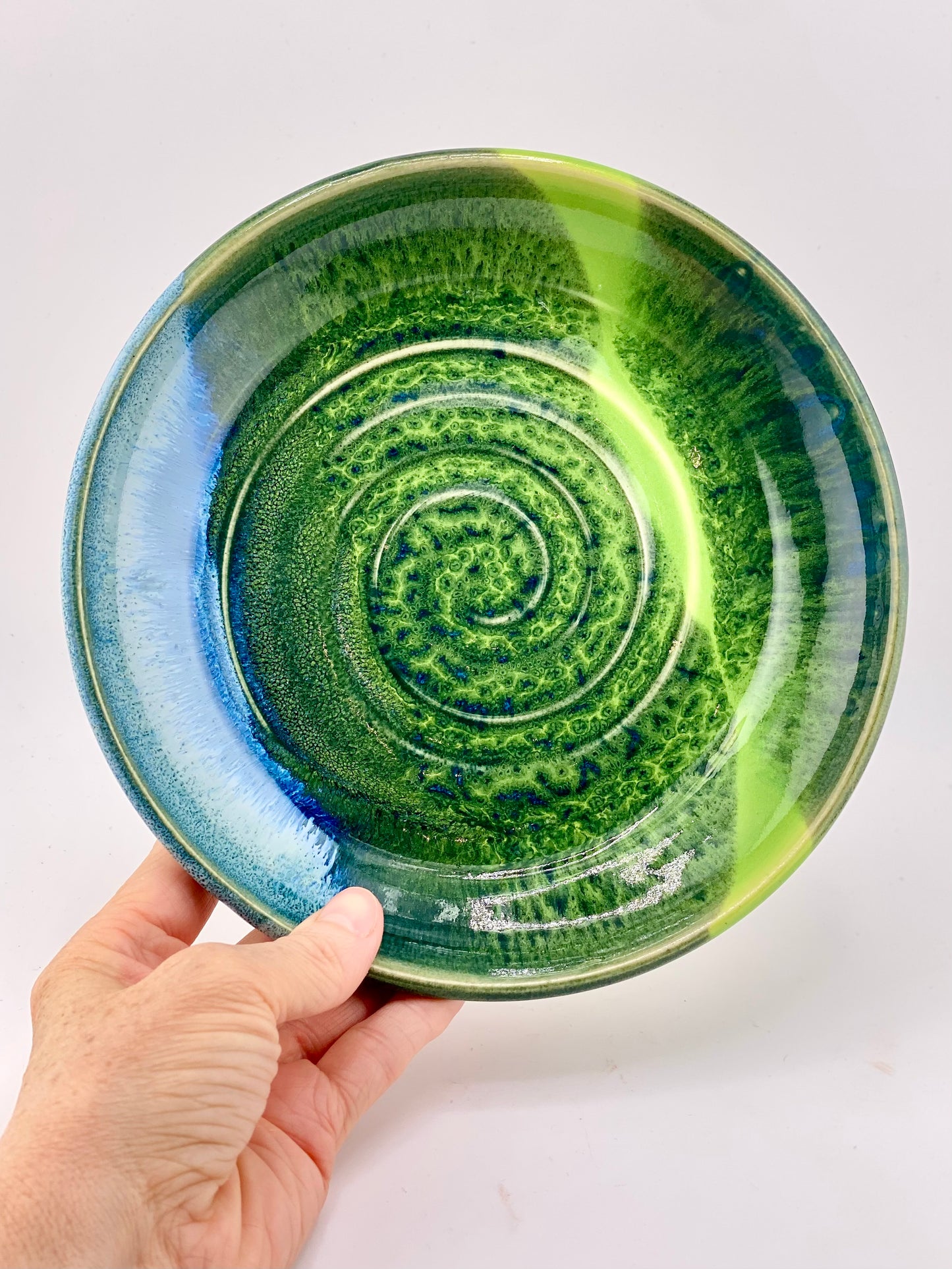 Blue and Green Plate, 7.5” no.46