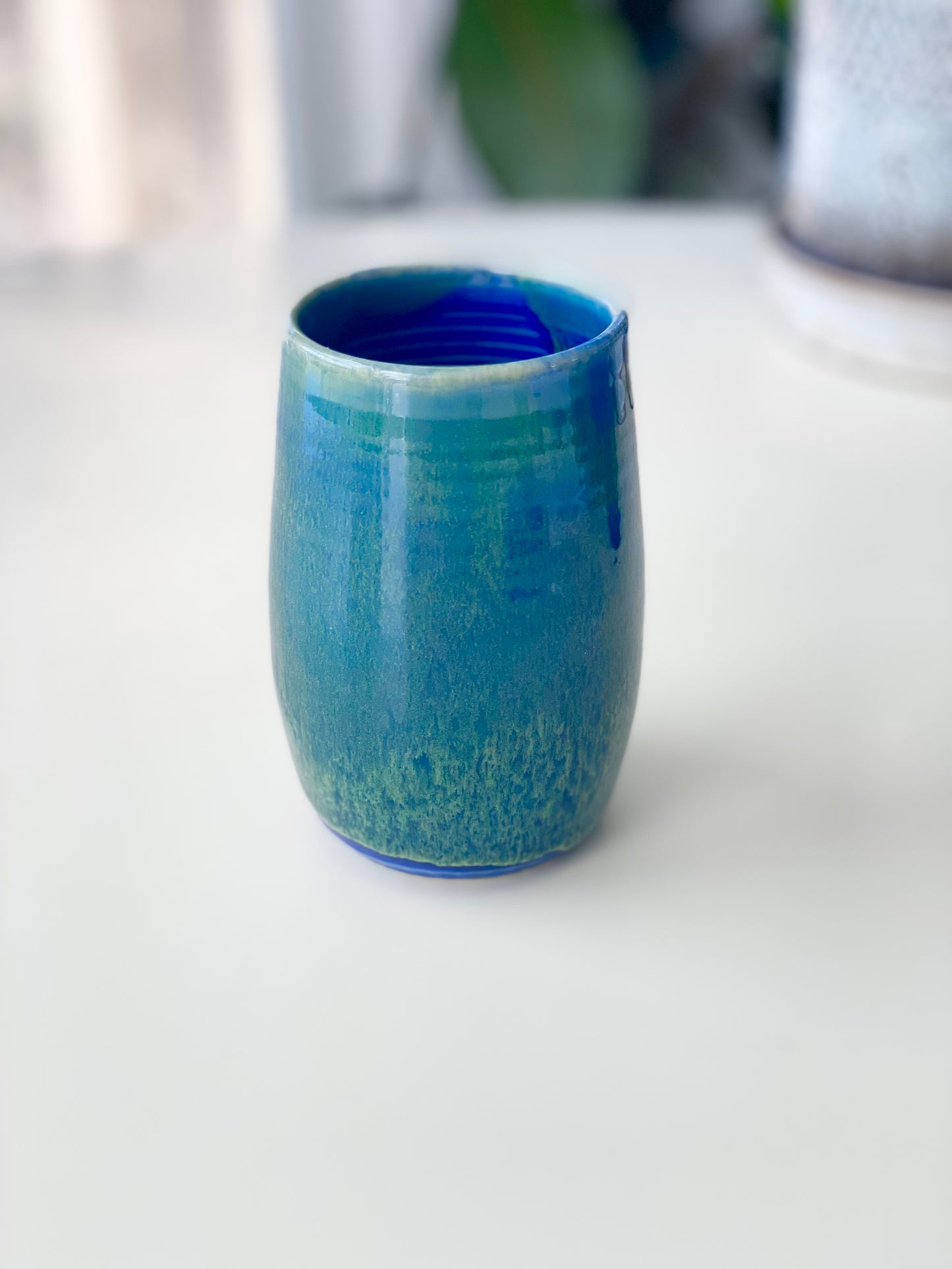 Blue and Green Tumbler, 14oz no.18