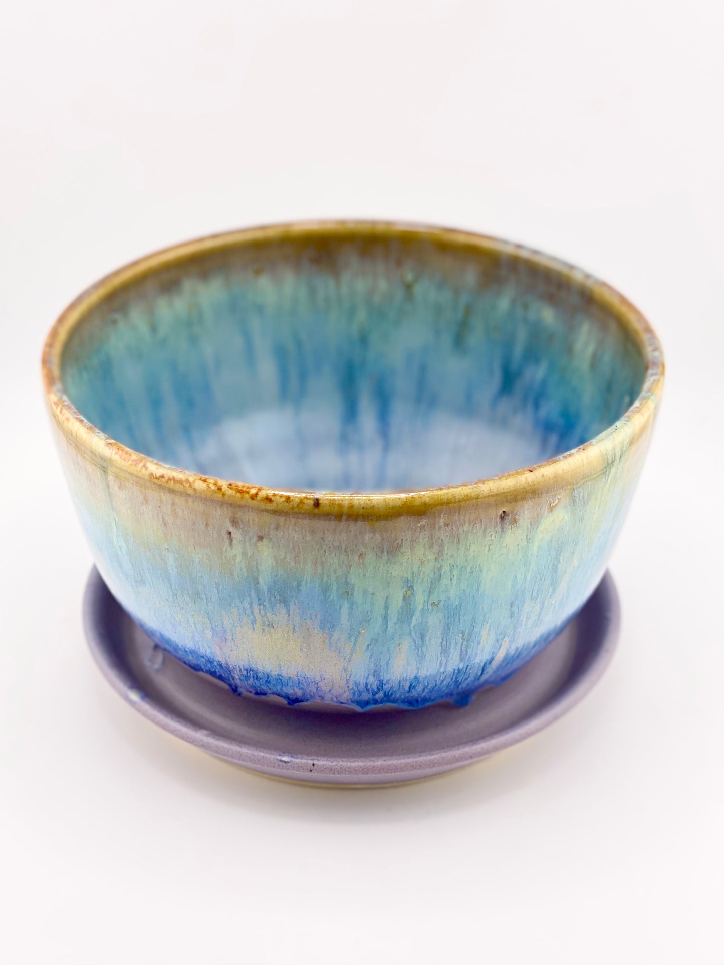 Planter with Saucer and Drain Holes, 4”ht x 6.5”w