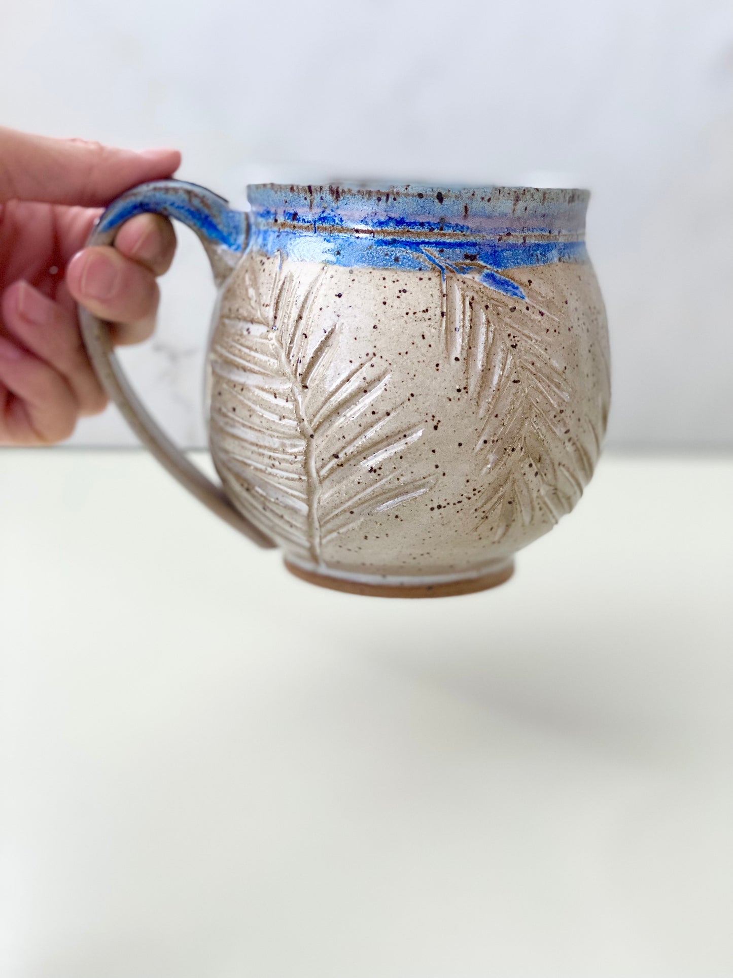 Mug, Carved Orgnic Design, 16oz