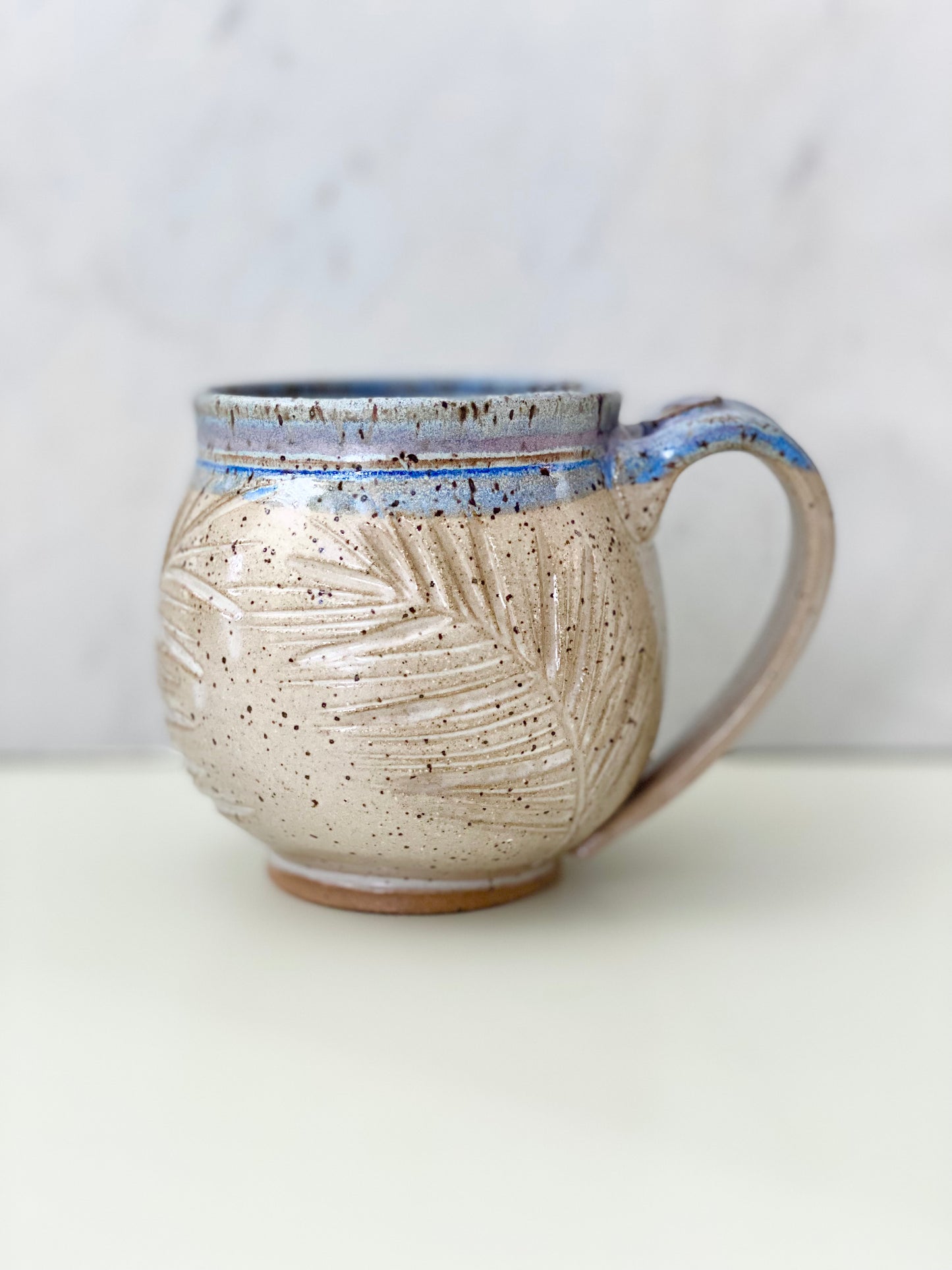 Mug, Carved Orgnic Design, 16oz