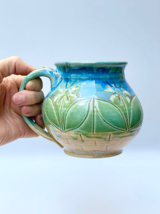 Green and Blue Mug, 19oz, no.10