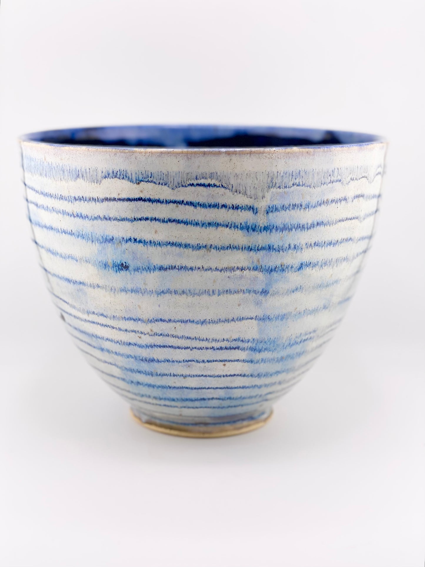 Serving Bowl, Dark Navy Blue and Lt Blue 6.5” ht x 7.75” w, no. 58