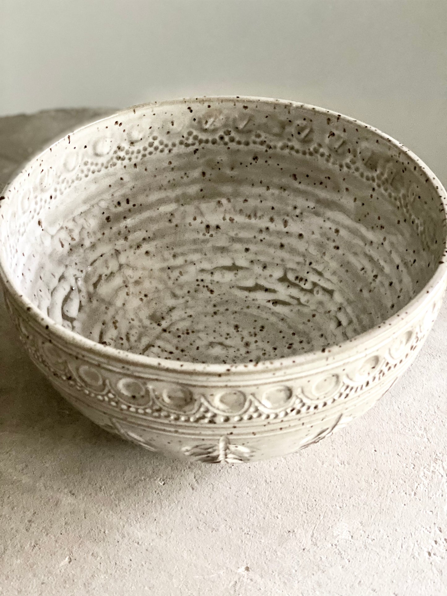 Fern & Filigree Carved Bowl 8.5” x 5”