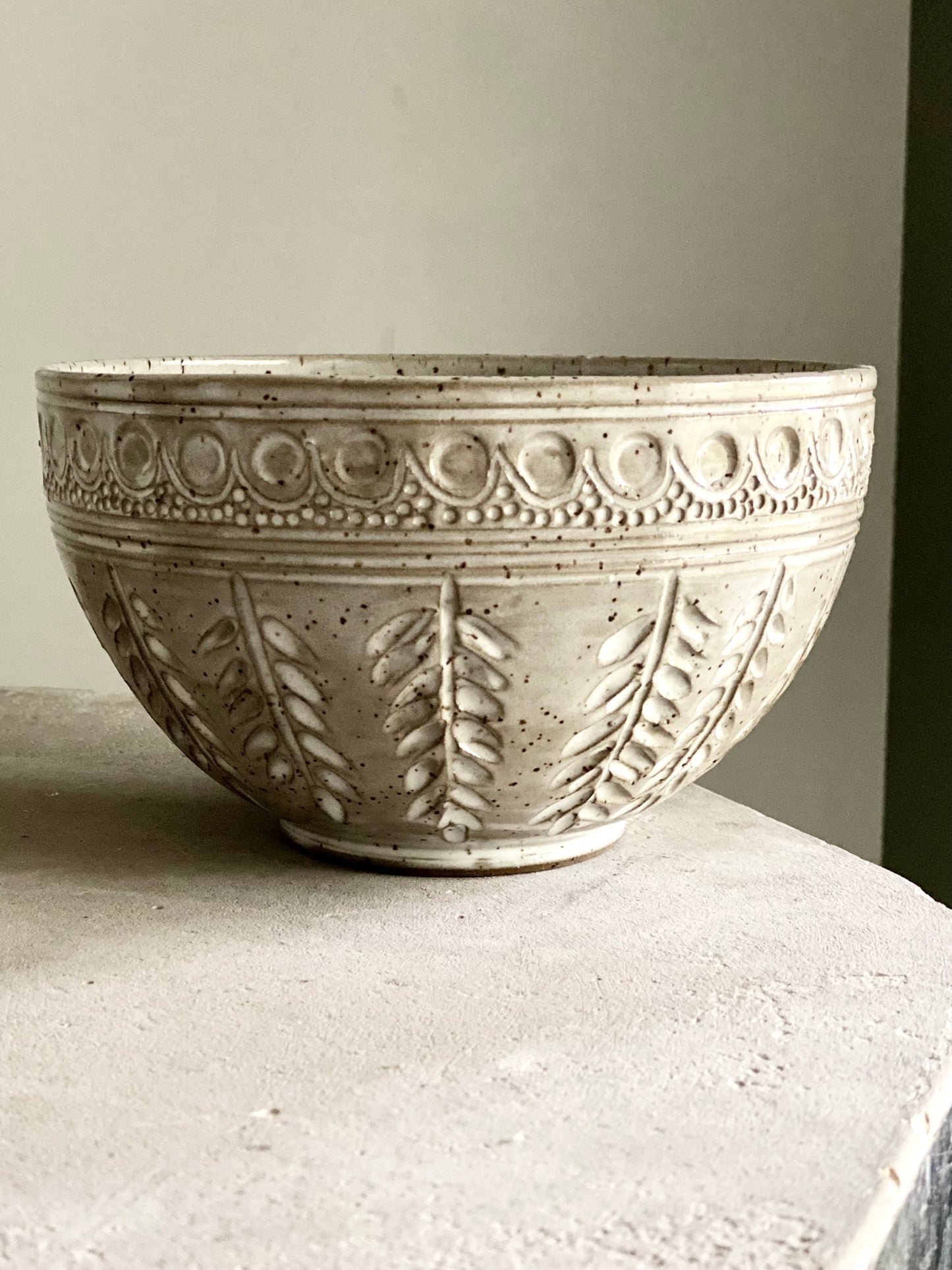 Fern & Filigree Carved Bowl 8.5” x 5”