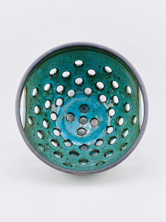 Colander Blue Green 6.75”w x 4.25”ht