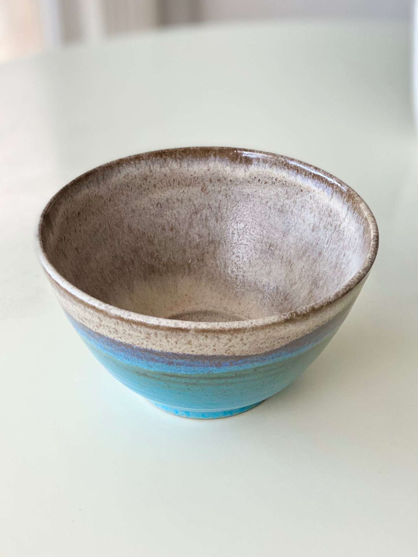 Ramen Bowl in Blue and Cream, “4 x 6.5”