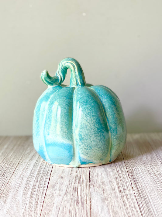 Autumn Pumpkin in Blue Agate, 5.75”x5”