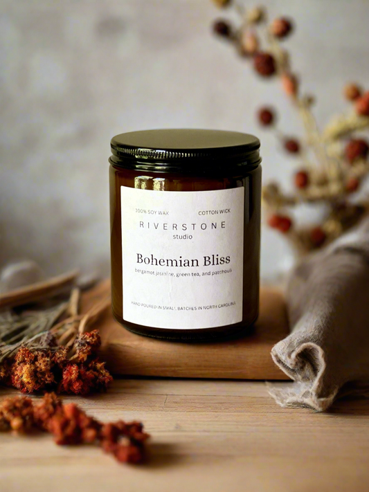 Bohemian Bliss, Hand Poured 100% Soy Wax Candle